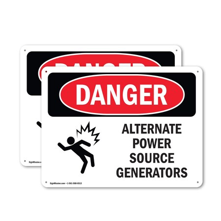 Signmission Alternate Power Source Generators, 24 in W x Rectangle, Aluminum OS-2PACK-DS-A-1824-L-2205